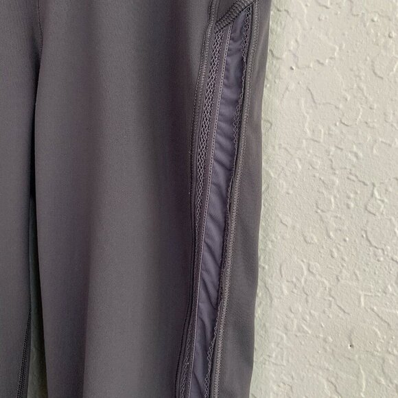 Lululemon Wunder Under Crop Leggings Womens 6 Dark Gray Lace Trim Mesh Luxtreme - Picture 6 of 10